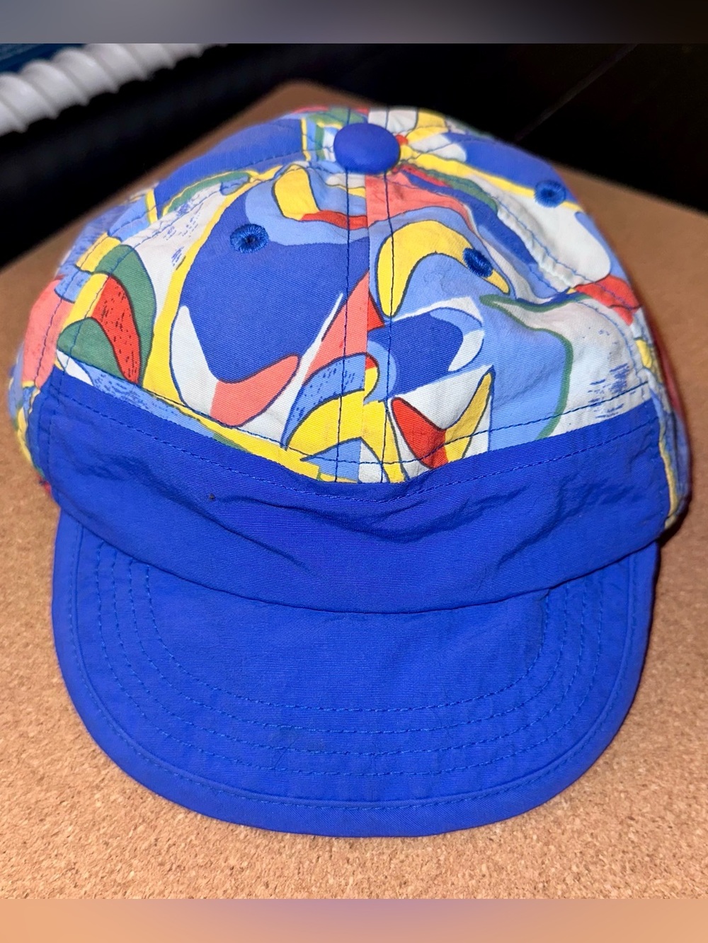 Patagonia Kids Hat - Blue and Orange with Multicolor Print